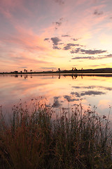 Image showing Sunset colours over Duralia Lake Penrith