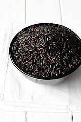 Image showing Uncooked, organic Black Rice