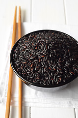 Image showing Uncooked, organic Black Rice