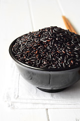 Image showing Uncooked, organic Black Rice