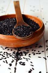 Image showing Uncooked, organic Black Rice