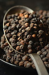 Image showing Close-up of black peppercorns