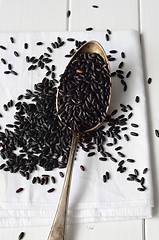 Image showing Uncooked, organic Black Rice