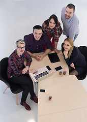 Image showing aerial view of business people group on meeting