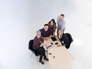 Image showing aerial view of business people group on meeting