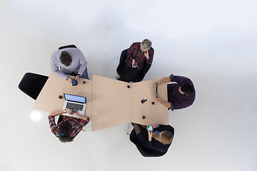 Image showing aerial view of business people group on meeting