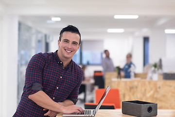 Image showing startup business, young  man portrait at modern office