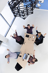 Image showing aerial view of business people group on meeting