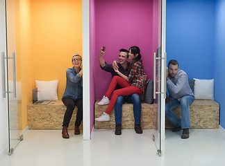 Image showing group of business people in creative working  space