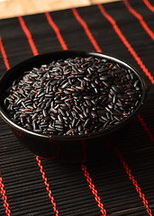 Image showing Uncooked, organic Black Rice