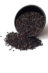 Image showing Uncooked, organic Black Rice