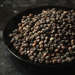 Image showing Close-up of black peppercorns