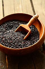 Image showing Uncooked, organic Black Rice