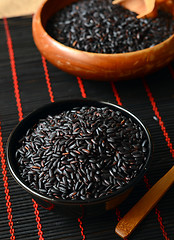 Image showing Uncooked, organic Black Rice