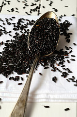 Image showing Uncooked, organic Black Rice