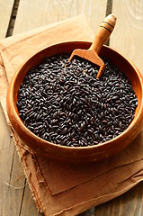 Image showing Uncooked, organic Black Rice