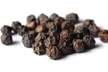 Image showing Close-up of black peppercorns