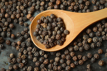 Image showing Close-up of black peppercorns