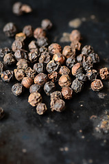 Image showing Close-up of black peppercorns