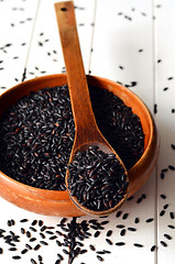 Image showing Uncooked, organic Black Rice