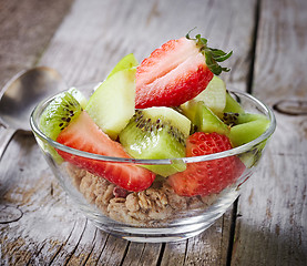 Image showing granola with berries in a bowl