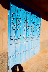 Image showing blue morocco old door  