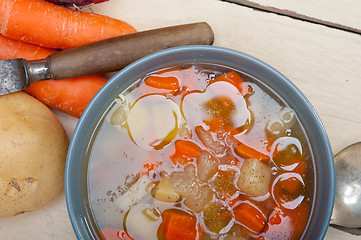 Image showing Traditional Italian minestrone soup 