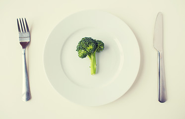 Image showing close up of broccoli on plate