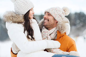 Image showing happy couple outdoors in winter