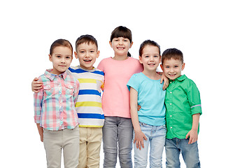 Image showing happy smiling little children hugging