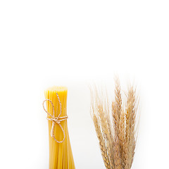 Image showing organic Raw italian pasta and durum wheat 