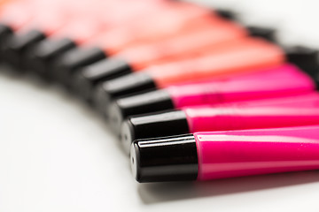 Image showing close up of lip gloss tubes