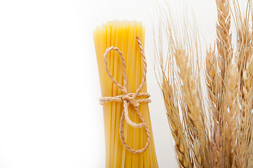 Image showing organic Raw italian pasta and durum wheat 