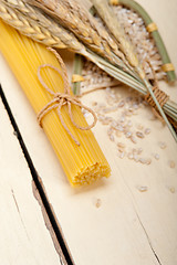 Image showing organic Raw italian pasta and durum wheat 