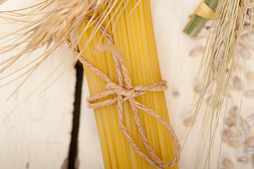 Image showing organic Raw italian pasta and durum wheat 