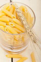 Image showing Italian pasta penne with wheat