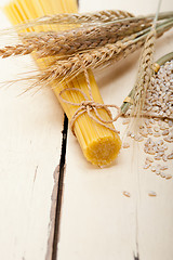 Image showing organic Raw italian pasta and durum wheat 