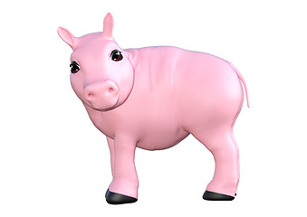 Image showing Pink Pig on White