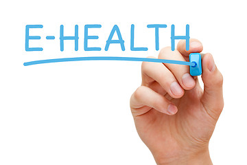 Image showing E-Health Hand Blue Marker