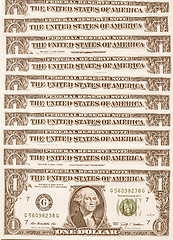 Image showing  Dollar notes 1 Dollar vintage