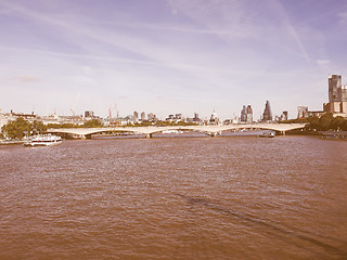 Image showing Waterloo Bridge in London vintage