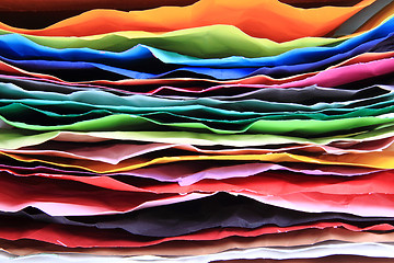 Image showing crumpled color papers background