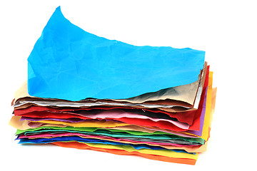 Image showing crumpled color papers