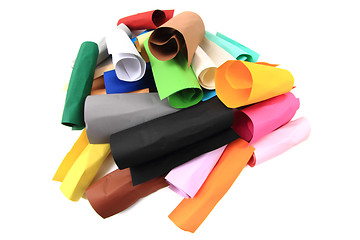 Image showing crumpled color papers