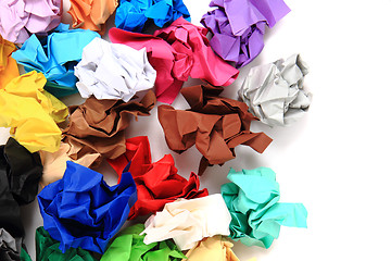 Image showing crumpled color papers