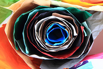 Image showing crumpled color papers background