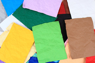 Image showing crumpled color papers background