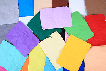 Image showing crumpled color papers background