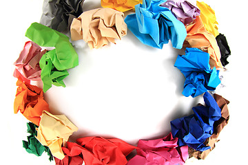 Image showing crumpled color papers