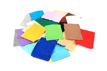 Image showing crumpled color papers